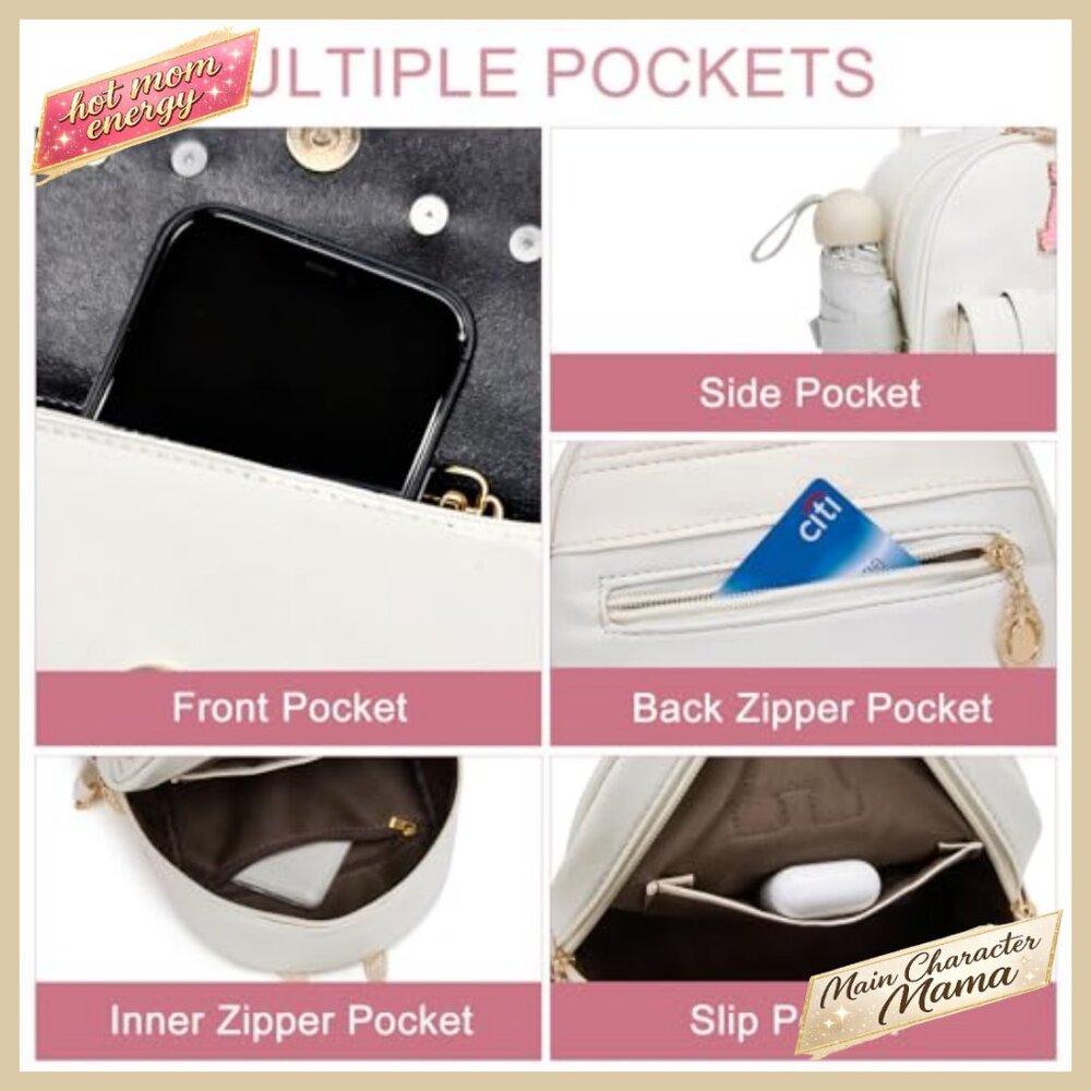 Personalized Letter Mini Backpack PU Leather Adju… - image 5